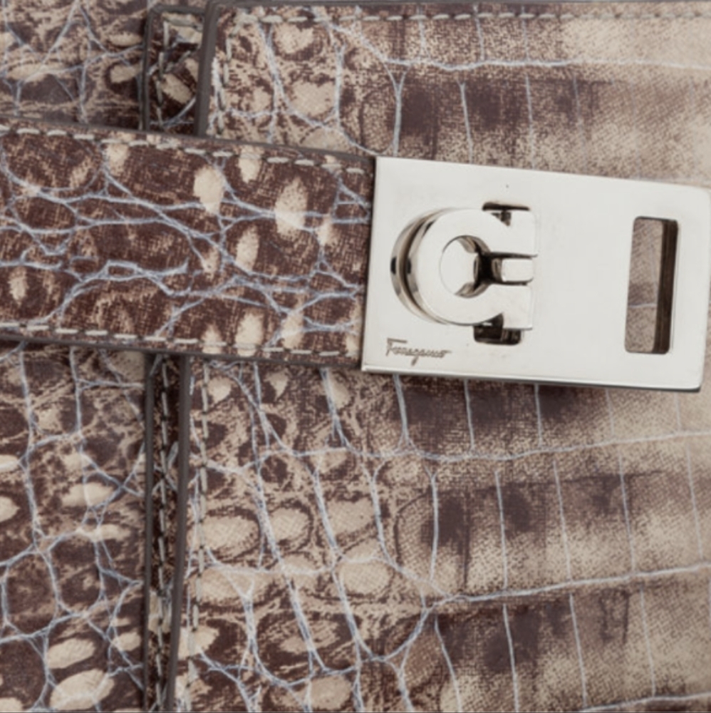 Authentic Salvatore Ferragamo Python Leather Smal… - image 2